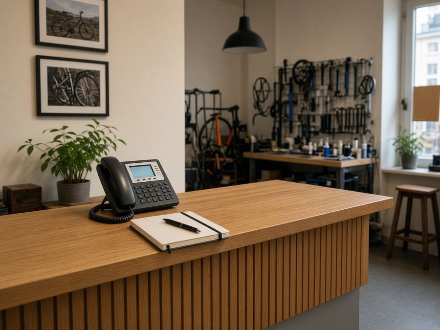 Contact desk at Cycles Opalvilla in Oslo